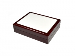 Шкатулка SPH68M ювелирная коробка с керам. шильдой 6х8 бордовая