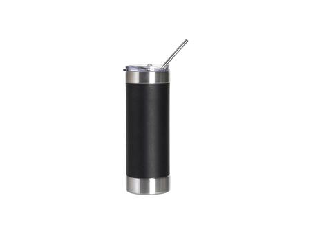 Tumbler Silicona y Acero Inoxidable 20oz/600ml para Grabado Láser  (Negro/Blanco)Cantidad mínima 1000pcs