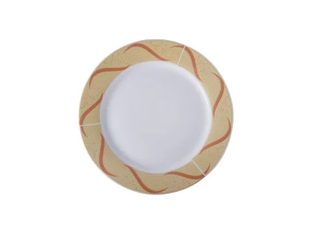 Sublimation Ceramic Plate with inner and Outer Edge Detail in Gold