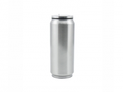 17OZ不锈钢可乐杯（银色带吸管）-MOQ