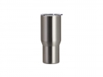 Sublimation Blanks 25oz/750ml Stainless Steel Travel Tumbler with Clear Flat Lid (Silver)