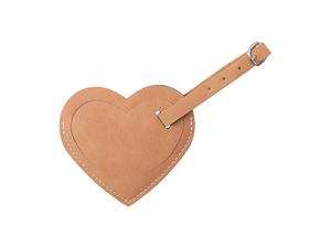 Sublimation Double Side PU Leather Luggage Tag (Brown, Heart Shape)