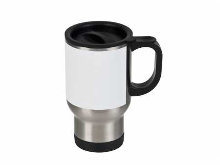 Taza acero inoxidable 14Oz(Parche Blanco)