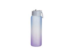 Garrafa Desportiva Vidro Fosco 32oz/950ml Sublimação com Canudo e Tampa Cinza (Cor Degradada Azul e Roxo)