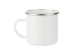 Mug 360 ml en métal émaillé pour sublimation - blanc Blanc