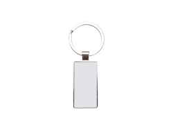 Sublimation Blanks Double Sided Aluminium insert Key Chain 2.2*5.1cm-Silver