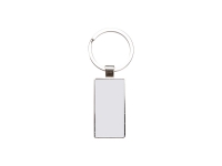 Sublimation Blanks Double Sided Aluminium insert Key Chain 2.2*5.1cm-Silver