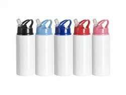HE 60pcs 750ml White Blank Sublimation Aluminum Sports Water Bottles Heat  Press Printing Travel Water Bottle