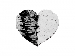 Adesivo Lentejoulas (Coração,Preto com Branco)