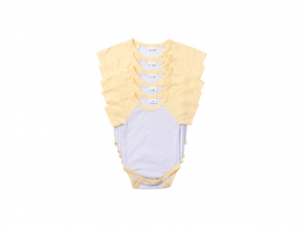 Mono Bebé Manga Corta Raglán Talla L (Amarillo,6-12M)