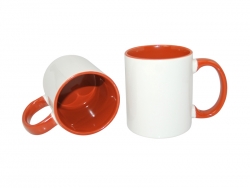 Mug 330ml avec anse interieur 330 ml avec anse interieur orange Sublimation Transfert Thermique