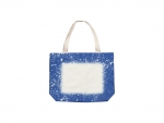 Sublimation Blanks Blue Bleached Starry Linen Tote Bag