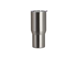 Tumbler Travel Inox 25oz/750ml com Tampa Plana Transparente (Prateado)Quantidade mínima 2000uds