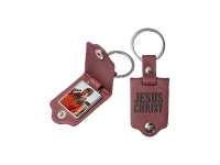 Sublimation Blank Keychain with Engraved Leather Cover (3.5*7.5cm)