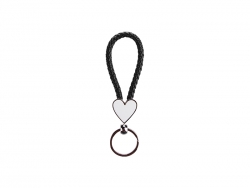 Sublimation Heart Braided Keyring (Black)