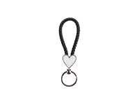 Sublimation Heart Braided Keyring (Black)