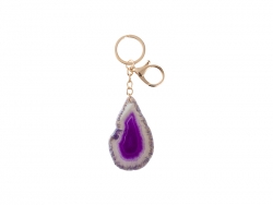 Engraving Agate Keyring (Purple, φ4-7cm)