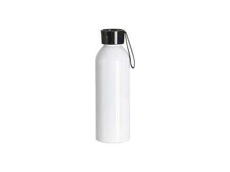 Botella Slim Deportiva Aluminio Blanca 25oz/750ml con Tapa Negra