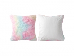 Two Tone Sublimation Blanks Pillow Cover(Tie Dyed PV Short Fleece with Microfiber,45*45cm)