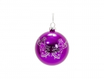 8cm Plastic Patterned Christmas Ball Ornament w/ String(Purple Red, Angel)