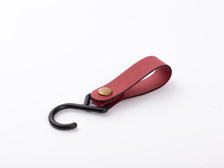 Gancho Cuero PU Grabado Externo  (Rojo/Negro, 2*12cm)