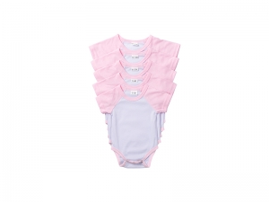 Sublimation Blanks Baby Onesie Short Sleeve Raglan (Pink)