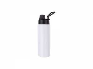 Sublimation 25oz/750ml Stainless Steel Flask w/ Portable Lid (White) MOQ:3000