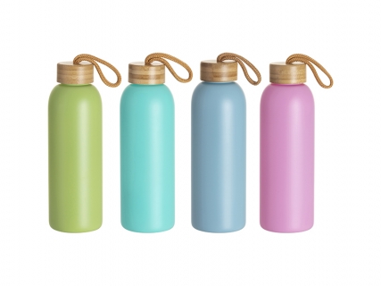 Sublimation Blanks 25oz/750ml Frosted Glass Bottle w/ Bamboo Lid