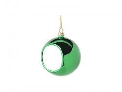 Sublimation 8cm Plastic Christmas Ball Ornament (Green)