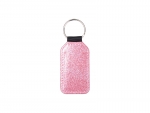 Sublimation Glitter PU Leather Key Chain (Barrel, Pink)