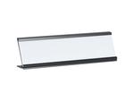 6 x 20cm  Black Name Plate Holder with White Box