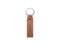 Laser Engraving PU Leather Keychain (Handle,Brown)