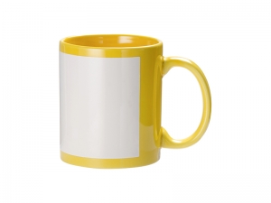 Sublimation 11oz Full Colour Mug w/ White Patch(Yellow)