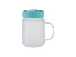 Mason Jar de Vidro 20oz/600ml com Tampa de silicone (Fosco, Verde Menta)