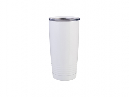 Sublimation 20oz Stainless Steel Tumbler with Ringneck Grip (White)