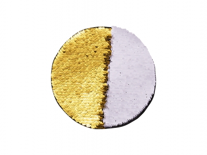 Sublimation Flip Sequins Adhesive (Round, Gold W/ White)