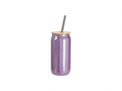 Vaso de Cristal en Forma de lata Efecto Brillante 18oz/550ml (Morado)