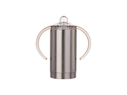 Copo Bebê Inox 13oz/400ml com Bocal (Prateado)