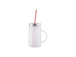 Jarra Mason 17oz/500ml con Pajita (Escarchado)