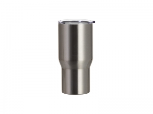 Sublimation Blanks 22oz/650ml Stainless Steel Travel Tumbler with Clear Flat Lid (Silver)