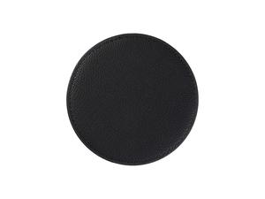 Engraving Blanks Round Leather Mug Coaster(Lychee Pattern Black W/ Gold, φ10cm)