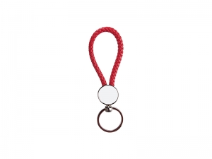 Sublimation Round Braided Keyring (Red)