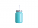 Sublimation Blanks 15oz/450ml Full Color Mason Jar no Handle (Lake Blue)