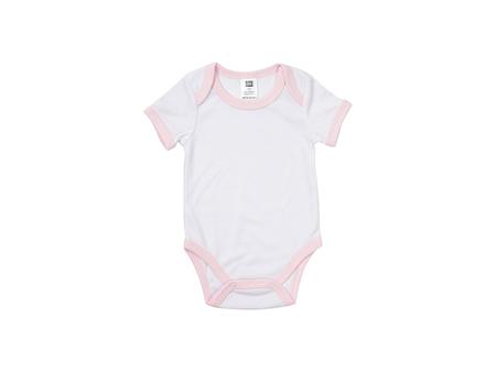 Mono Bebé Manga Corta Talla S (Borde rosa,0-3M)