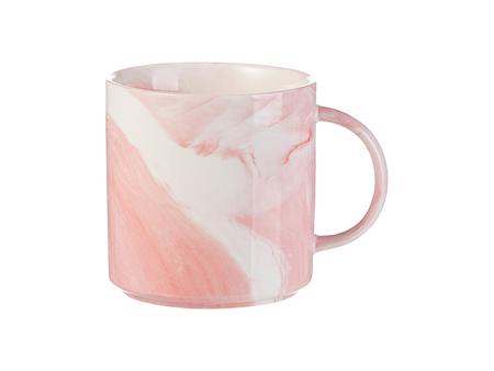 Taza Estocable Acabado Mármol 350ml (Rosa)