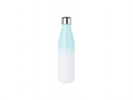 Sublimation 17oz/500ml Stainless Steel Cola Shaped Bottle (Gradient Color White&amp;Green)