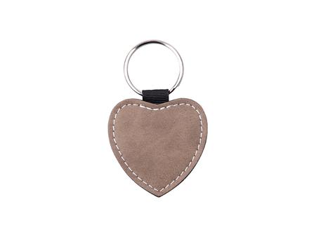 Sublimation PU Leather Key Chain (Gray, Heart)