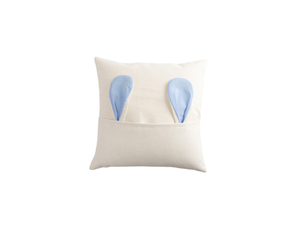 Sublimation Blanks Easter Bunny Pillow Cover(Light Blue Ears, 40*40cm)