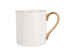 Caneca Bone China Borda e Alça Dourado 10oz/300ml