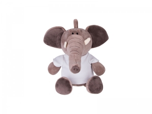 Sublimation 22cm Plush Elephant w/ Shirt (Dark Brown)